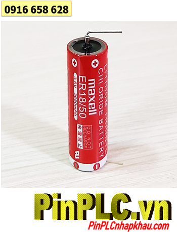 Maxell ER18/50 (chân thép), Pin nuôi nguồn PLC Maxell ER18/50 lithium 3.6v 3650mAh chính hãng (Xuất xứ Nhật)